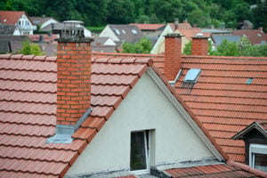 chimneys on red roof
