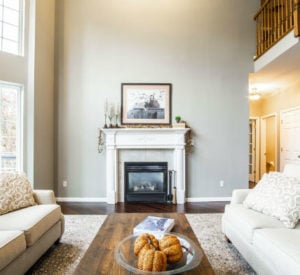 fireplace in a modern living room
